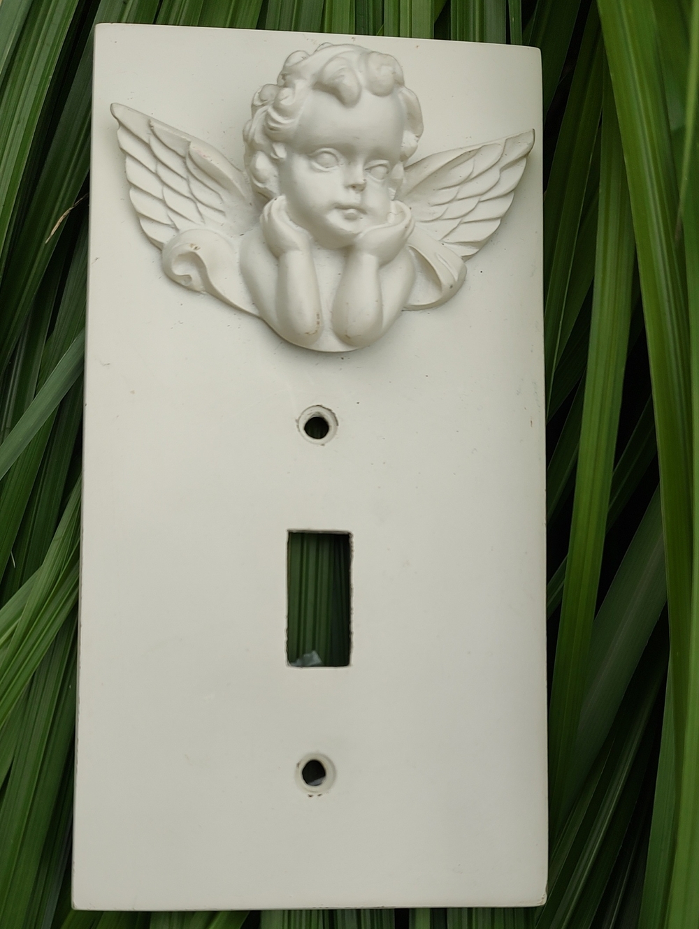Angel White Cherub Decorative Wall Plate - Angel Accent Vintage